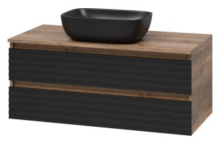 Подвесная тумба под раковину Brevita Dakota DAK-09100-19/02-2Я 100см дуб Галифакс олово/чёрный